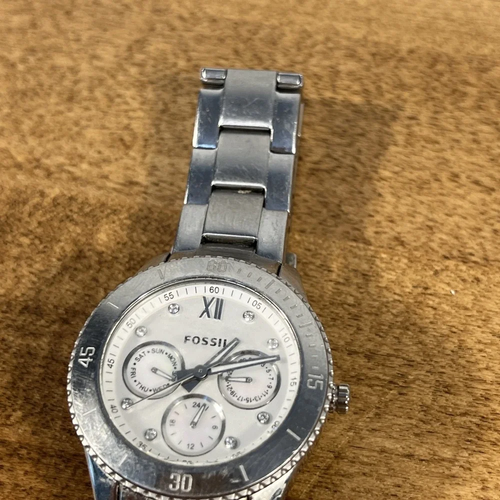 Lot Of 2 Fossil Stella ES3098 & Sydney ES-3069 Women's Stainless Steel Watch Lot